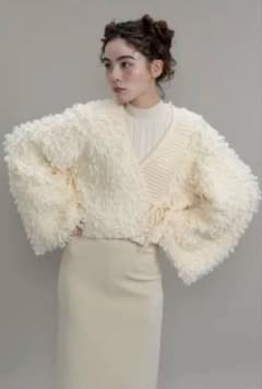 euw loop knit cardigan/ivoryのサムネイル