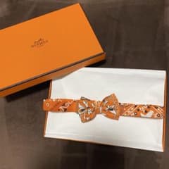HERMES エルメス オレンジ 蝶ネクタイ ボウタイのサムネイル