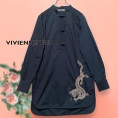 VIVIENNE TAM マオカラー ロングコート チャイナボタン アンゴラ混 8380c87f443489193a581e3fdf5605