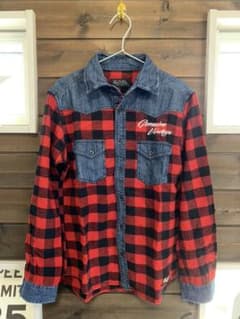 Von Dutch ボンダッチ シャツ　デニムシャツ  チェック　Mのサムネイル