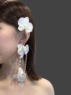 フラワーイヤーカフ【両耳セット】　ウェディング　フラワーのサムネイル