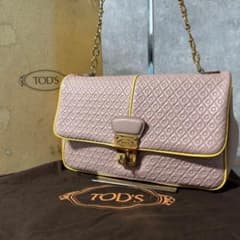 상태매우좋음 TOD'S 토즈 양각 체인 어깨 미니 가방 핑크