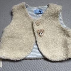 coto ベビーベスト アイボリー くま刺繍付きのサムネイル