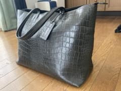 ユナイテッドアローズ トートバッグ レザー クロコ型押し A4可【美品