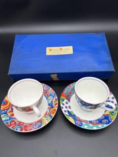 VIVID PLAZA COLLECTION カップ＆ソーサー 2客セット 陶器のサムネイル