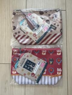 이치 반 쿠지 나츠메 친구장 개점! 아야카시 잡화점 E상 참깨 파우치 2점 세트