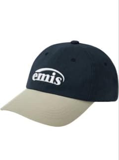 【美品】EMIS NEW LOGO MIX BALL CAP ネイビー/ベージュ