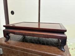 Antique silver inlaid solid rosewood high-grade wood bonsai art table base and tabletop.