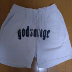 godsavage ロゴプリント スウェットショーツ ホワイト Mのサムネイル