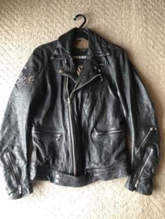 フランシストモークス レザー ダブルライダース 4 青 スワロフスキー