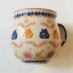 ジブリパーク　魔女の谷　ポーリッシュポタリー マグカップ　カルシファー　新品 ジブリパーク 魔女の谷 ポーリッシュポタリー マグカップ カ