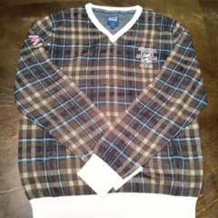 Admiral Golf メンズ Vネックセーター チェック Lサイズのサムネイル