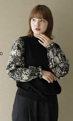 sosotto コットン カシミア リバティ柄 ドッキング ハイネック sosotto コットン カシミア リバティ柄 ドッキング ハイネック - メルカリ