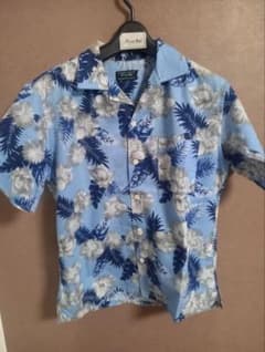 MEN'S BIGI アロハシャツ 半袖 ライトブルー系