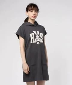【美品】ヒステリックグラマー　パーカー　ワンピース　目隠しガール　ヒスガール　黒のサムネイル
