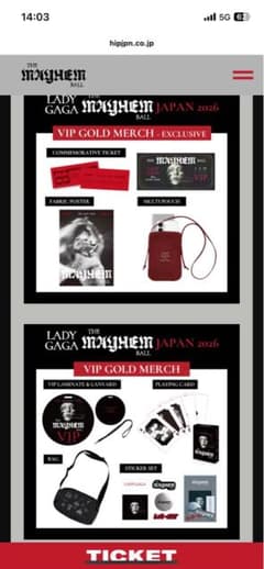 Lady Gaga VIP GOLD MERCH 2016 - メルカリ