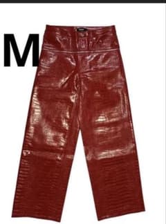 値下げ可 Mサイズ goar.archive 赤 クロコ レザーパンツのサムネイル