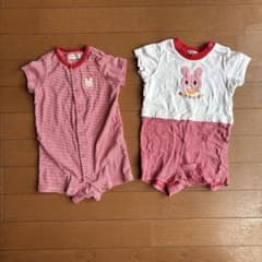 MIKI HOUSE ホットビスケッツ ロンパース 2点セットのサムネイル