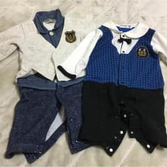 ☆はむとぱん様 専用・男の子ロンパースＳet（おまけ付き） ☆のサムネイル