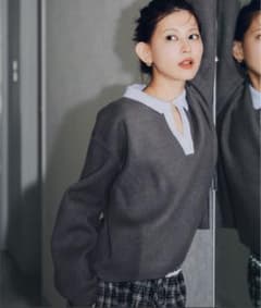 配色スキッパーニットのサムネイル