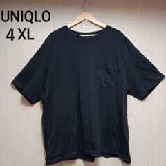 ユニクロ　Tシャツ　４XL　ブラック　黒色　胸ポケット　希少サイズのサムネイル