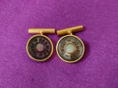 エルメス　カフスリンクス　カフスボタン　ゴールド　シェル　黒蝶貝のサムネイル