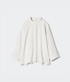 UNIQLOドレープブラウス　7分袖　シャツ　Мのサムネイル