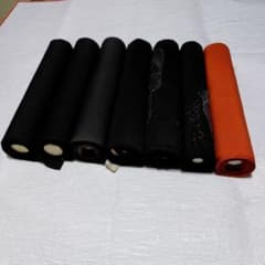 (たいよう様専用)#6-013 (保管品) 正絹 羽尺 反物 7反 黒絵羽のサムネイル