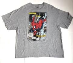 MARVEL 스파이더맨 코믹 무늬 T셔츠 그레이 2XL 미국
