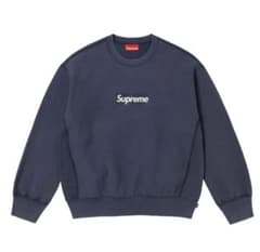 Supreme Washed Box Logo Crewneck ネイビー Sのサムネイル