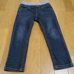 キッズ デニムパンツ ウエストゴム 紺のサムネイル