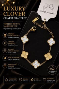 Luxury Clover Charm Bracelet ゴールド ブレスレットのサムネイル