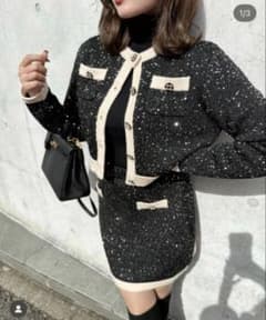 sheller Brilliant bicolor cardiganシェリエ - メルカリ