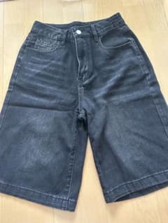 ブラック デニム ショートパンツ ハーフパンツのサムネイル