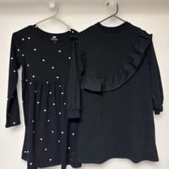 【３点セット】H&M 長袖ワンピースとGUチェックスカートのサムネイル