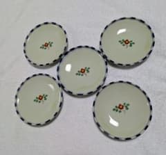 和食器 小皿5枚 花柄 美品 来客用 取り皿 レトロ お得のサムネイル