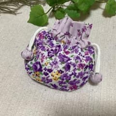 ミニ巾着ポーチ　可愛い　丸　まる　みに　ハンドメイドのサムネイル