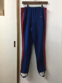adidas　デサント　ジャージ下　紺×赤　S　80's adidas デサント ジャージ下 紺×赤 S 80's - メルカリ