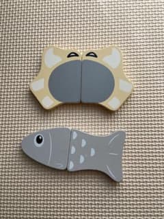 木製　さかな　かに　おままごとおもちゃのサムネイル