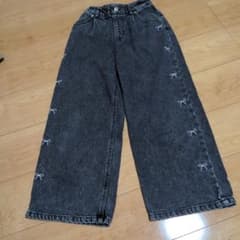 GLOBAL WORK リボン刺繍 デニムパンツ ワイドパンツのサムネイル