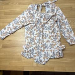 100センチ　キッズ 水着 ワンピース フルーツ柄 フリル