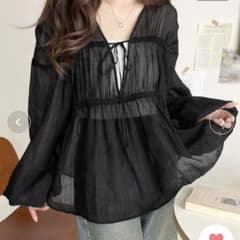 2wayドロストチュニック ブラック M/L/XLのサムネイル