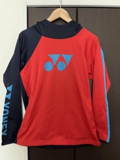 YONEX フード付き長袖ウェア Mサイズレッド&ブラックのサムネイル