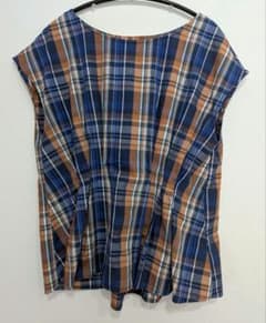 チェック柄 半袖ブラウス ネイビー ブラウン URBAN RESEARCHのサムネイル