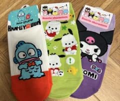 サンリオ 靴下 3足セット クロミ ポチャッコ ハンギョドン 韓国のサムネイル