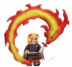 레고 호환 귀멸의 칼날 불꽃의 호흡 연옥 안주로 1장 미니 피그