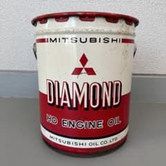 【昭和レトロ】 三菱石油 オイル缶 ペール缶 ガレージインテリア ヴィンテージ