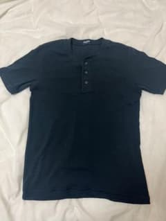 oldUNIQLO ブラック ヘンリーネック Tシャツ Mのサムネイル