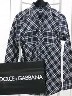 DOLCE&GABBANA GOLD チェックドレスシャツ 38 ドルガバ 美品のサムネイル