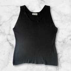 ISSEY MIYAKE イッセイミヤケ タンクトップ ニット 絹100% 黒 - メルカリ